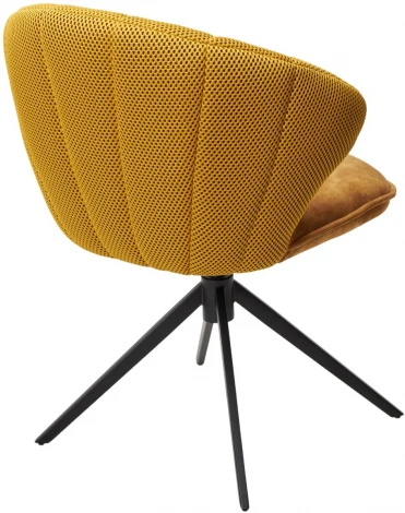 Стул ASTRA 360 град. поворот Желтый Sonic 68 ткань / 7525-132 велюр / черный каркас, ®DISAUR (арт.621M05766)