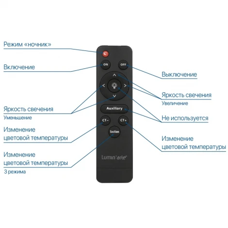 Светодиодный светильник потолочный 80W CCT 3000-6500K, с ПДУ черный матовый Lumin'arte Macaron CLL58
