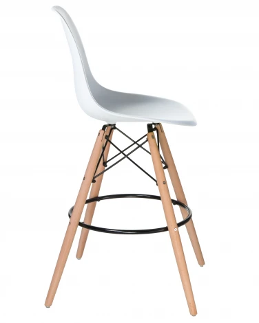 Стул барный DSW BAR (ножки светлый бук, цвет сиденья белый (W-02))