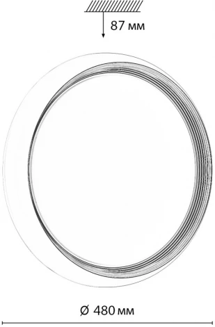 Настенно-потолочный светильник Sonex Tofiq Black 7651/EL PALE SN пластик/черный/золотой LED 70Вт 3000-6000К D480 IP43 пульт ДУ (220V, круглые)