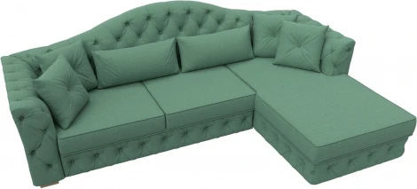 Диван угловой Артис правый угол (Зеленый/Рогожка) Лига Диванов арт.123401