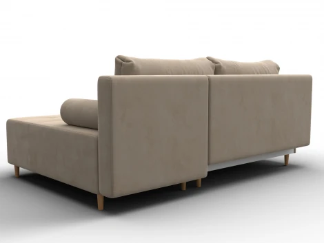 Диван угловой Лига-102 угол универсальный (ДСП,Брус,Фанера,Велюр/Бежевый) Лига Диванов 134789