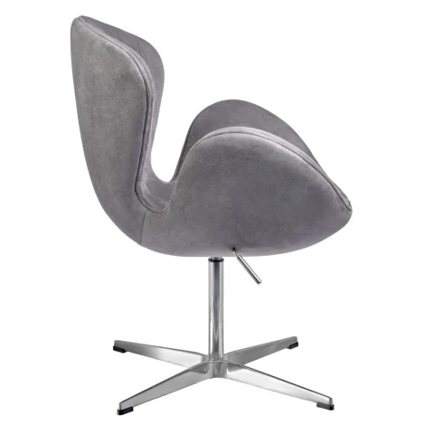 Кресло SWAN STYLE CHAIR серый, искусственная замша FR 0654