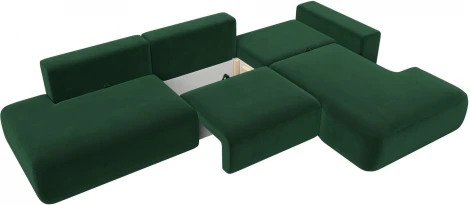 Диван угловой Лига-036 НПБ Модерн Лонг правый угол (Зеленый/Велюр) Лига Диванов арт.121427