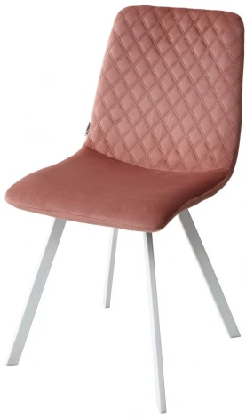 Обеденный стул M-City DAIQUIRI BLUVEL-52 PINK / белый каркас, велюр