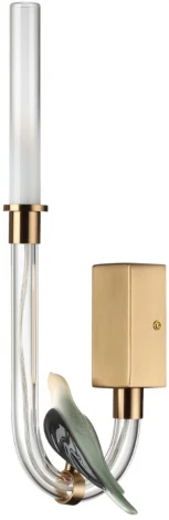 Бра Odeon Light Lark 5431/2WL золотой(под латунь)/белый градиент/беж./зеленый/ металл/стекло/керамика LED 2W 4000K (220V, птички)