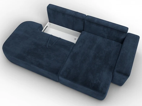 Диван угловой Лига-065 угол правый (ДСП/Пластик/Велюр/Синий) Лига Диванов 129808