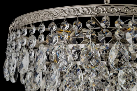 Потолочная люстра на штанге Arti Lampadari Castellana Nickel E 1.3.30.608 N (220V, хрусталь, круглые)