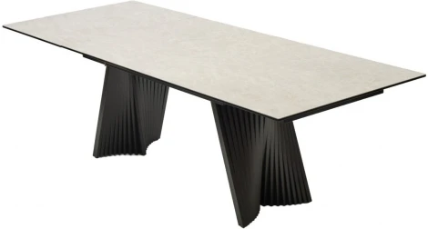 Стол M-City YOAKIM 180 TL-102 Бежевый мрамор, испанская керамика / Темно-серый каркас