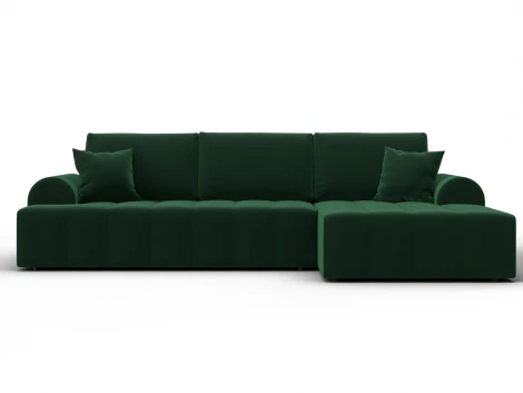 Диван угловой Лига-080 угол правый (ДСП/Пластик/Велюр/Зеленый) Лига Диванов 134747