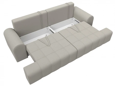 Диван прямой Лига-080 (ДСП/Пластик/Рогожка/Бежевый) Лига Диванов 131109