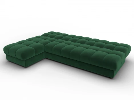 Диван угловой Лига-116 НПБ угол левый (ДСП,ЛДСП,Велюр/Зеленый) Лига Диванов 136953L
