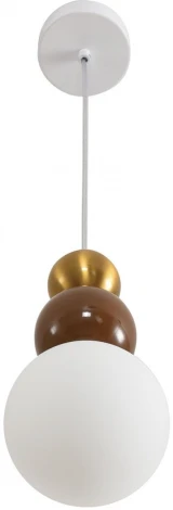 Подвесной светильник Lumion Bonbones 8257/1 золото/коричнеый/белый, металл/стекло G9 1*20W 220V (на проводе, шарики)
