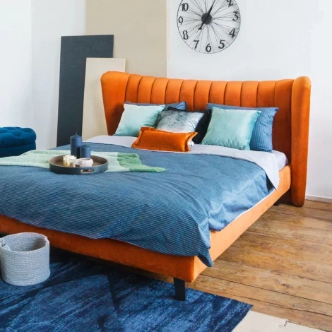 Кровать Queen Agata Lux ОГОГО (арт.636852), (Ткань/Розовый)