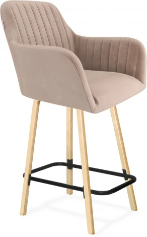 Стул полубарный Sheffilton SHT-ST38-1/S94-1 латте/прозрачный лак/черный муар