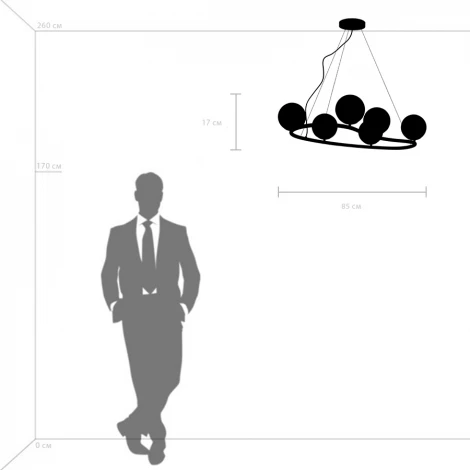 Подвесная люстра Croco 815360 (220V, на тросе, шар, шарики)