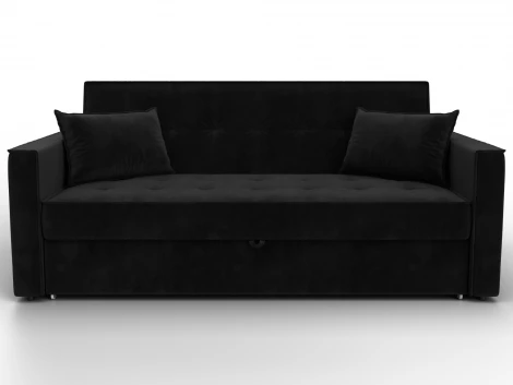 Диван прямой Лига-104 (160) (ЛДСП,Брус,Фанера,Велюр/Черный) Лига Диванов 134889