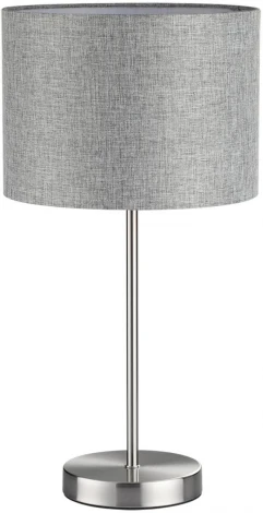 Настольная лампа Lumion Nikki 8251/1T никель/серый, металл/текстиль Е27 60W 220V (выключатель, круглые)