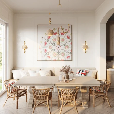 Подвесной светильник Odeon Light Karelia 5444/1A бежевый/античная бронза/металл/керамика E27 1*40W