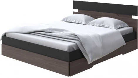 Без бренда Кровать Milton (ЛДСП Черный/Ясень Шимо Темный) 90x200