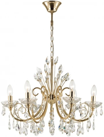 Подвесная люстра Odeon Light Versia 4977/6 (220V, хрусталь, подвески, на цепи, подсвечник, свеча)