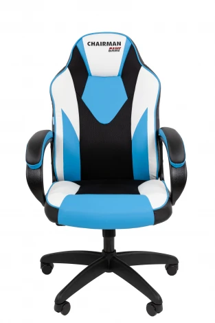 Кресло Chairman game 17 Россия экокожа черный/голубой/белый 7213492
