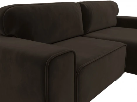 Диван угловой Лига-029 правый угол (Коричневый/Микровельвет) Лига Диванов арт.121919