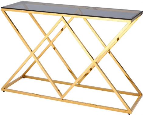Консоль Stool Group ИНСИГНИЯ 120*40 золото стекло smoke УТ000001499
