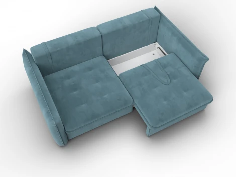 Диван прямой Лига-100 НПБ (ДСП,Фанера/Пластик/Велюр/Бирюзовый) Лига Диванов 133648