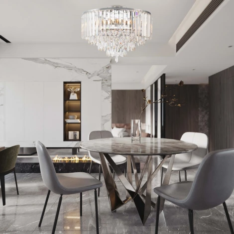 Потолочная люстра хрустальная на штанге Arte Milano Sorrento-5509 375509/8/40/470 CR (220V)