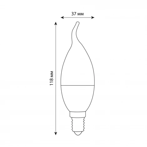 Лампа светодиодная, диммируемая, форма «свеча на ветру», матовая, теплый белый свет 3000K Volpe OPTIMA DIM LED-CW37-6W/3000K/E14/FR/DIM/SLS