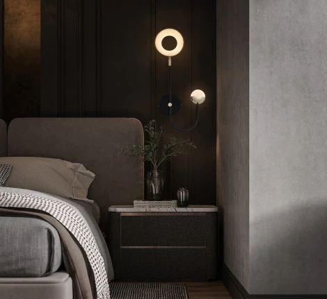 Бра светодиодное Arte Milano Ferrara-73210 273299/1+1 BK/GD (220V, круглые)