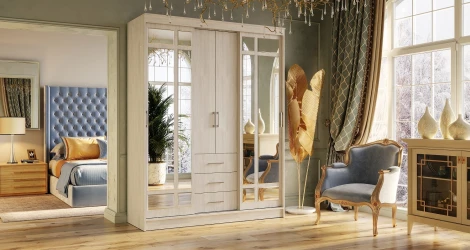 Шкаф БТС-купе комбинированный Маэстро, ясень белый