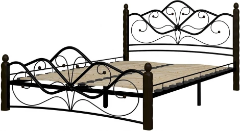 Кровать Форвард КМД 4-01 Венера 1 140х200, Черный/Шоколад