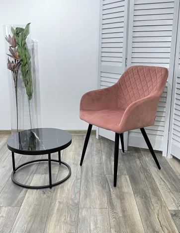 Стул M-City BRANDY BLUVEL-52 розовый/ черный каркас