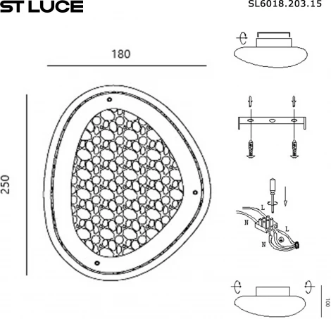 Настенный светильник ST Luce Enigma SL6018.203.15 Черный/Золотистый LED 1*15W 4000K