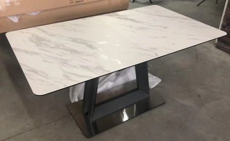 Обеденный стол M-City OSVALD 160 MARBLES KL-99 Белый мрамор, итальянская керамика