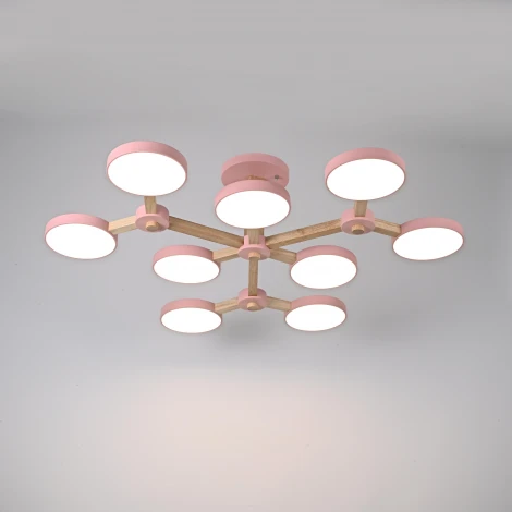 Потолочная люстра на штанге LED TURNA Розовый ImperiumLoft Turna-X01 (178303-26, Умный дом, WiFi, голосовое управление)