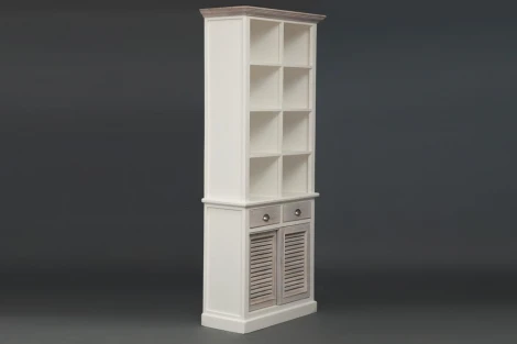 Шкаф книжный Secret de Maison Ривьера/Riviera (мод. 2300А) массив манго, 90х40х210см, античный белый/белый Tetchair 11270