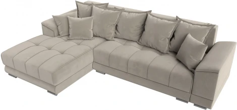 Диван угловой НордСтар левый угол (Бежевый/Микровельвет) Лига Диванов арт.121113L