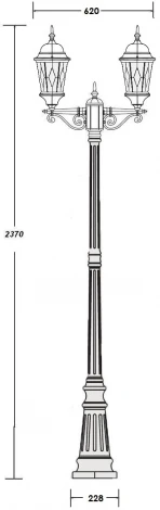 Наземный фонарь Oasis Light ASTORIA 2M 91409MA Gb ромб (220V, фонарь, IP44)