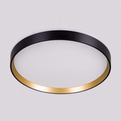 Настенно-потолочный светодиодный светильник IP40 Citilux Etalon CL750321R Черный+Золото с пультом и RGB подсветкой