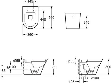 Унитаз приставной Grossman Modern GR-PR3011