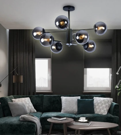 Потолочная люстра на штанге Seven Fires Aimee SF3309/8C-MBK-CR