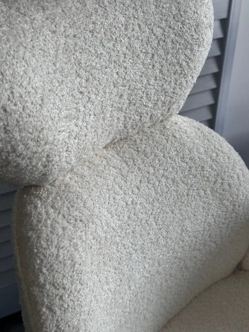 Стул ВАРДИ (VARDY) 360 град.поворот. Белый букле XD841-01 / Серый, ®DISAUR M-City 64283