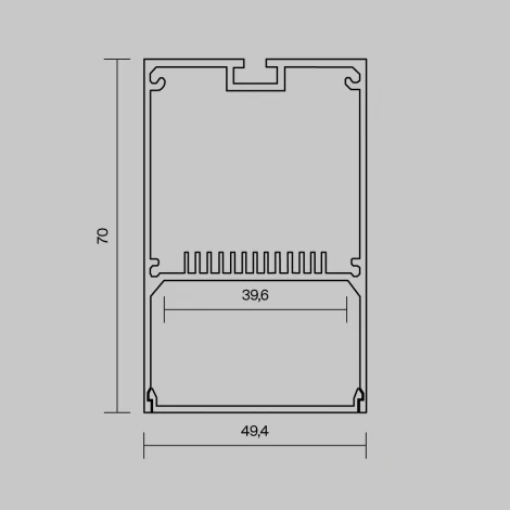 Алюминиевый профиль накладной-подвесной 50х70 серебро 2 м Maytoni Led Strip 633016