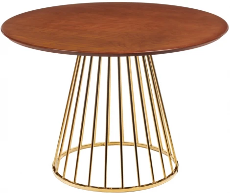Стол Liverpool диам.110см, шпон орех с золотистыми ножками Bradex Home RF 0439
