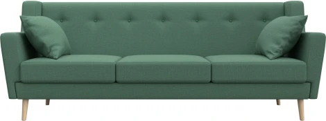 Диван кухонный прямой Брайтон 3 (Зеленый/Рогожка) Лига Диванов арт.123185