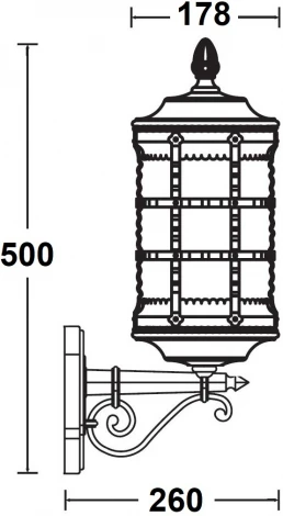 Настенный фонарь уличный Oasis Light BARSELONA 81201 02 Gw (220V, IP44)