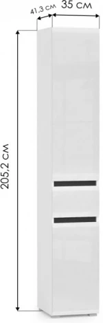 Шкаф Сейдиль с ящиком (Сейдиль с ящиком белый премиум / черный / белый глянец) Mobi арт.518218